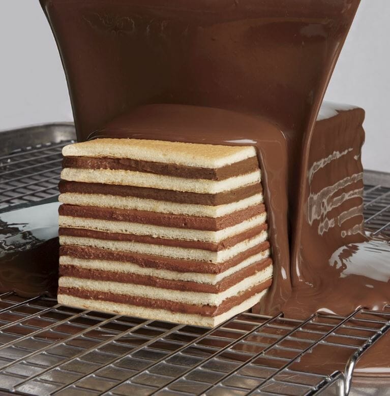 Dobosh Torte Drenched in Chocolate